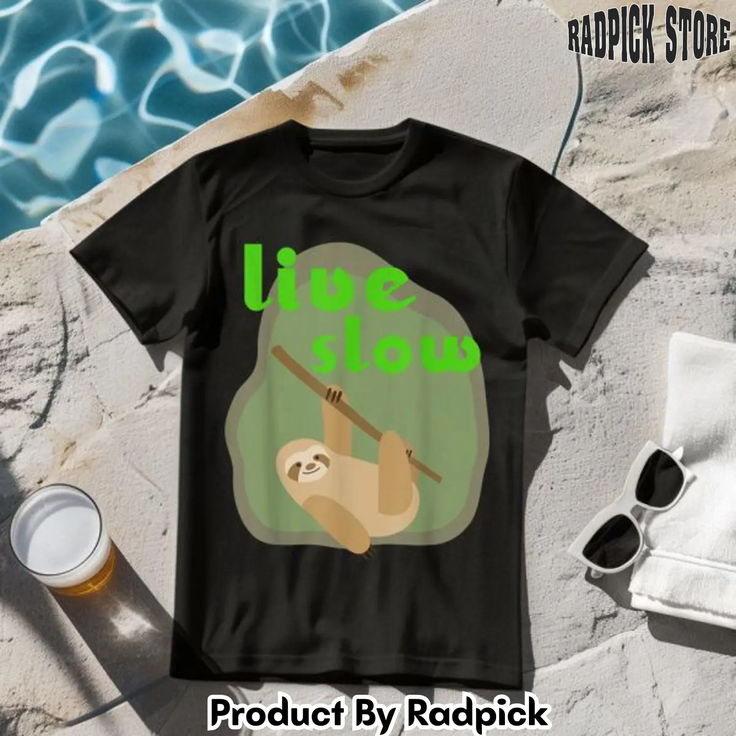 Live slow sloth hanging tshirt rp2640517